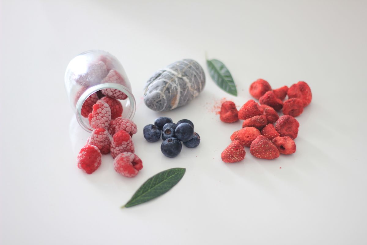 Frozen raspberries, blueberries and strawberries