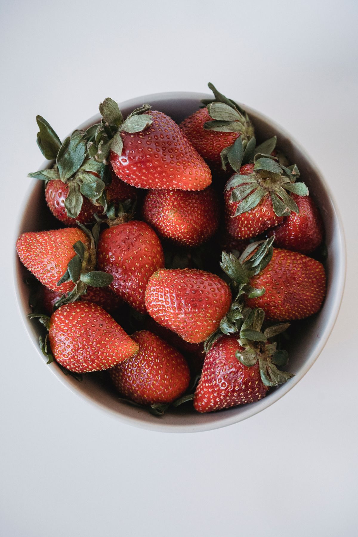 Fresh strawberries viewed from above